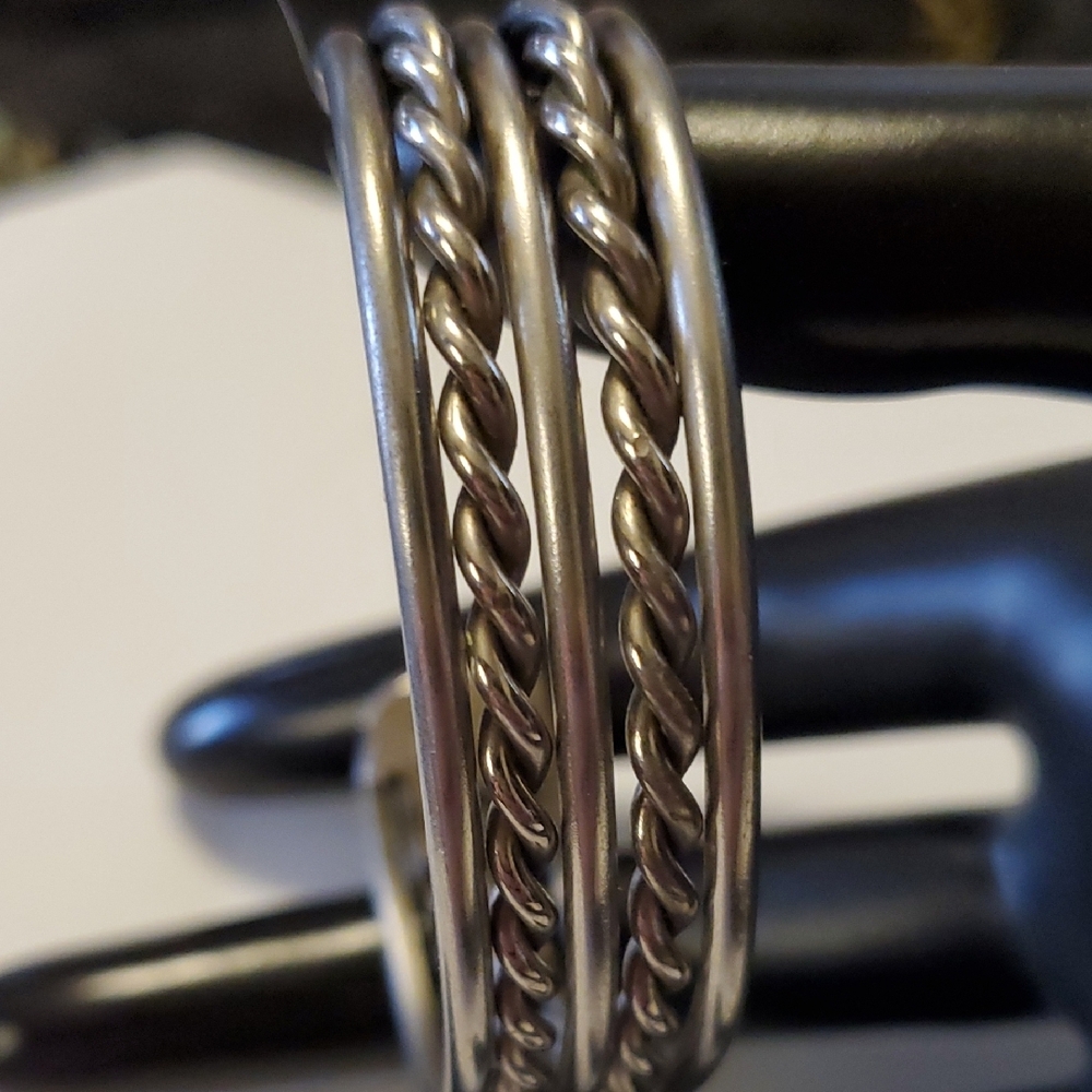 Silver Twisted Bangle Bracelet